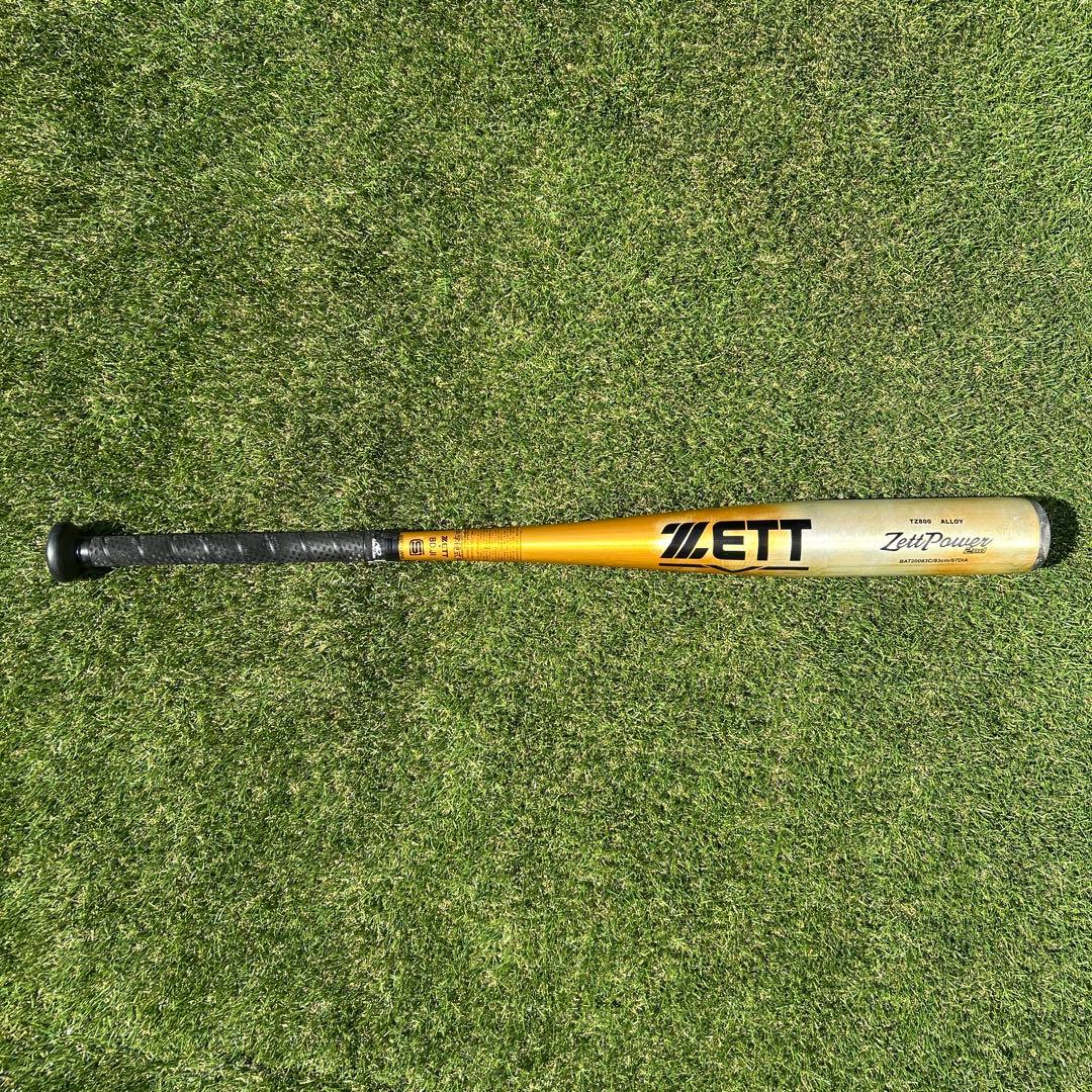 ZETT Zett Power 硬式バット ゴールド/ブラック ゼット 硬式 新基準対応 金属バット ゼットパワー GB ミドルバランス