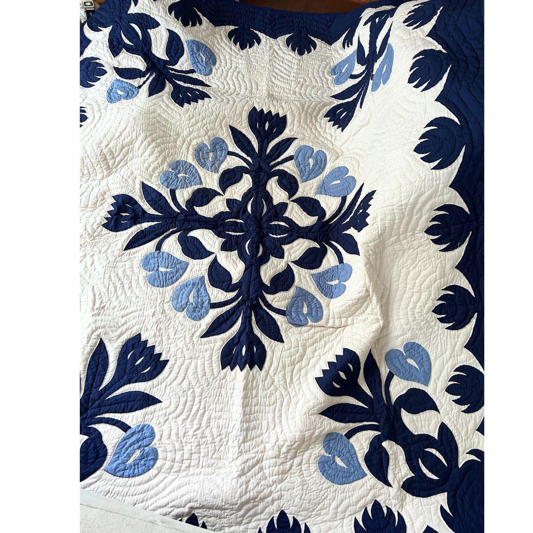 ハワイアンキルトベッドカバー アンスリウムソファーカバー  タペストリー ハワイアンキルト サザンフォレストのむら染め本格オーダーメイド