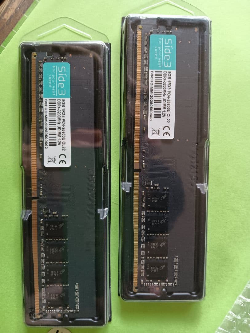 Side3 DDR4 3200MHz 8GB 2枚 合計 16GBメモリー - メルカリ