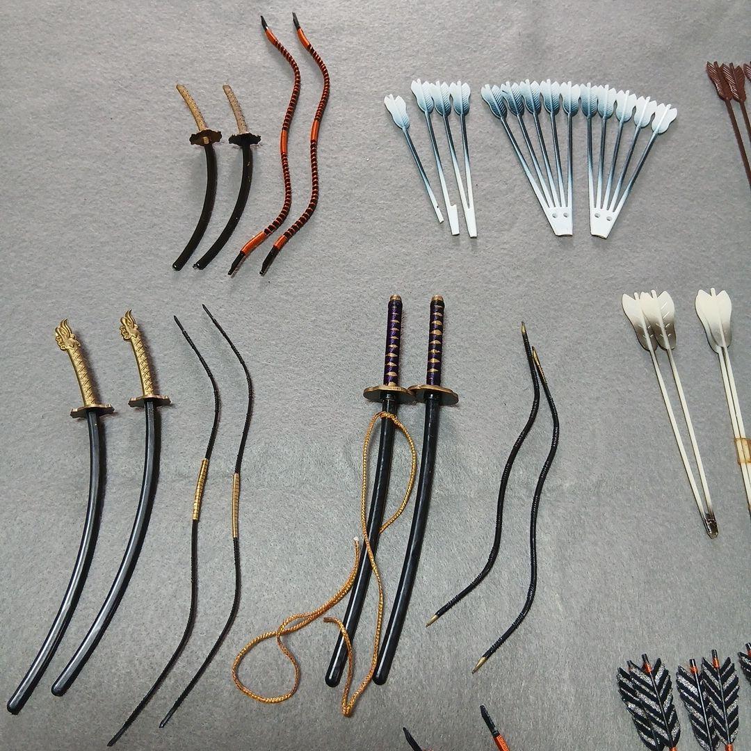 雛人形 随身 右大臣左大臣の小物飾り ミニチュアセット（弓・矢・刀