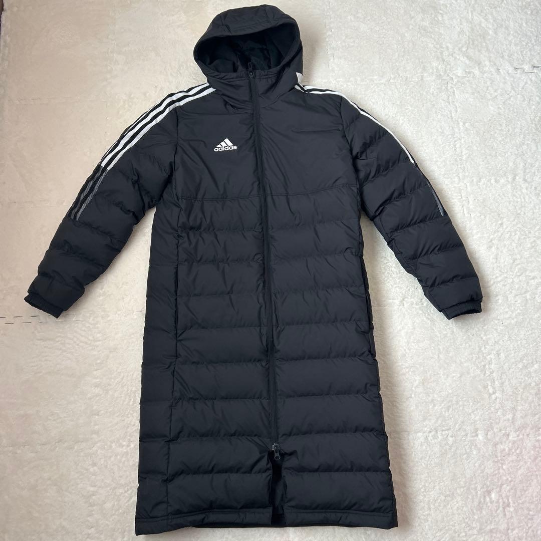 adidas ロングダウンコート ベンチコートブラック M 防寒 アディダス メンズ ベンチコート M ロング パデッドコート WM118
