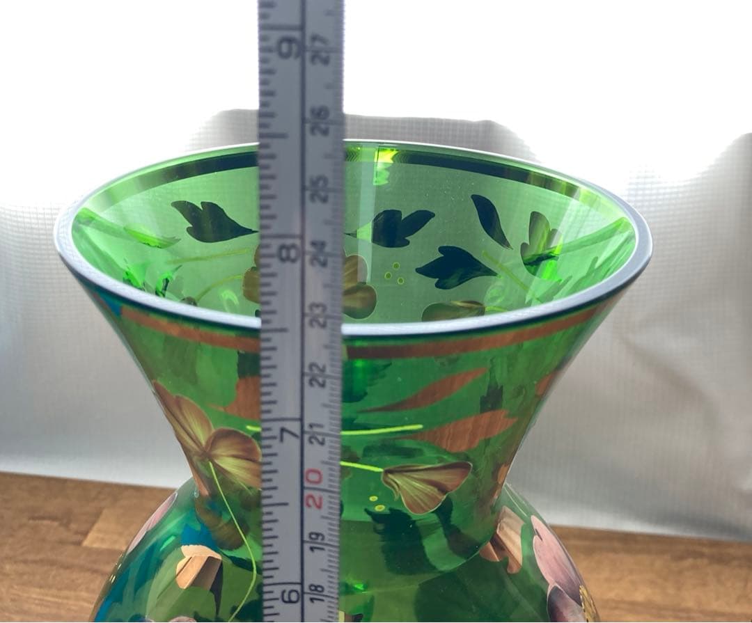 チェコ製 ボヘミアングラス 花瓶 金彩 未使用品 レトロ - メルカリ