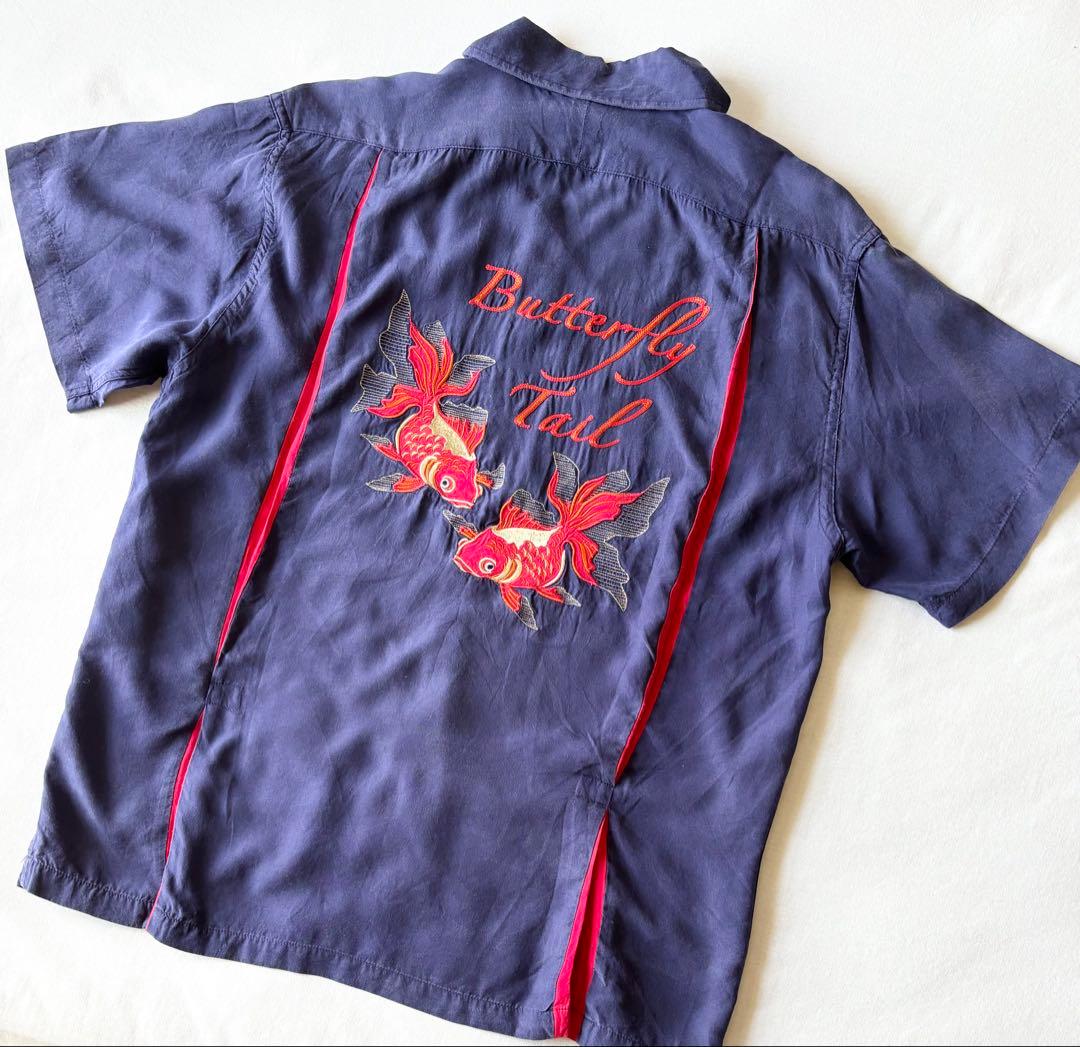 Dry Bones ボーリングシャツ 金魚 和柄 チェーンステッチ - メルカリ