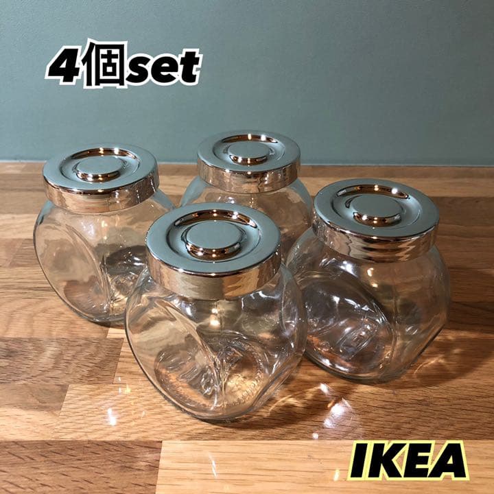 IKEA イケア ガラス瓶 4個セット 容器 インテリア 透明 保存 - メルカリ