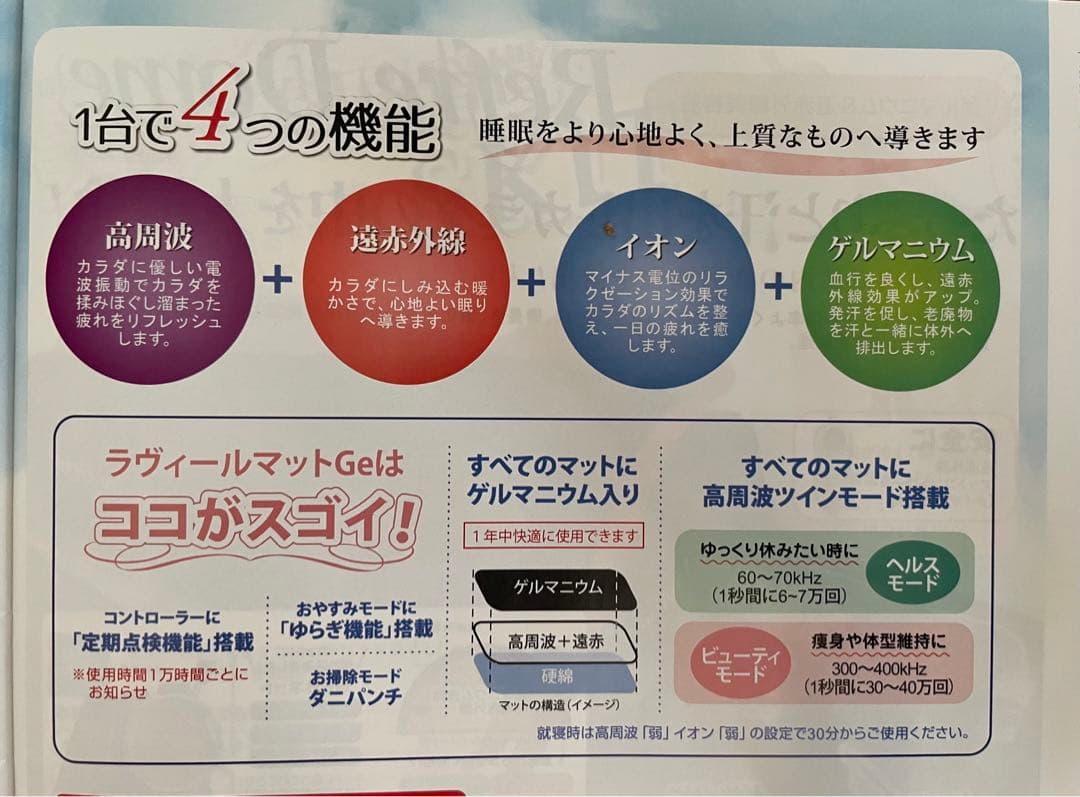 アミン ラヴィールマットGe 5点セット 取扱説明書・ケース付き(未使用