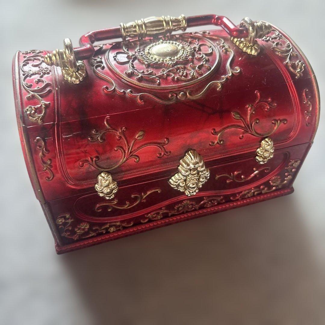 オルゴール付きジュエリーボックス アンティークゴシック ダークレッド