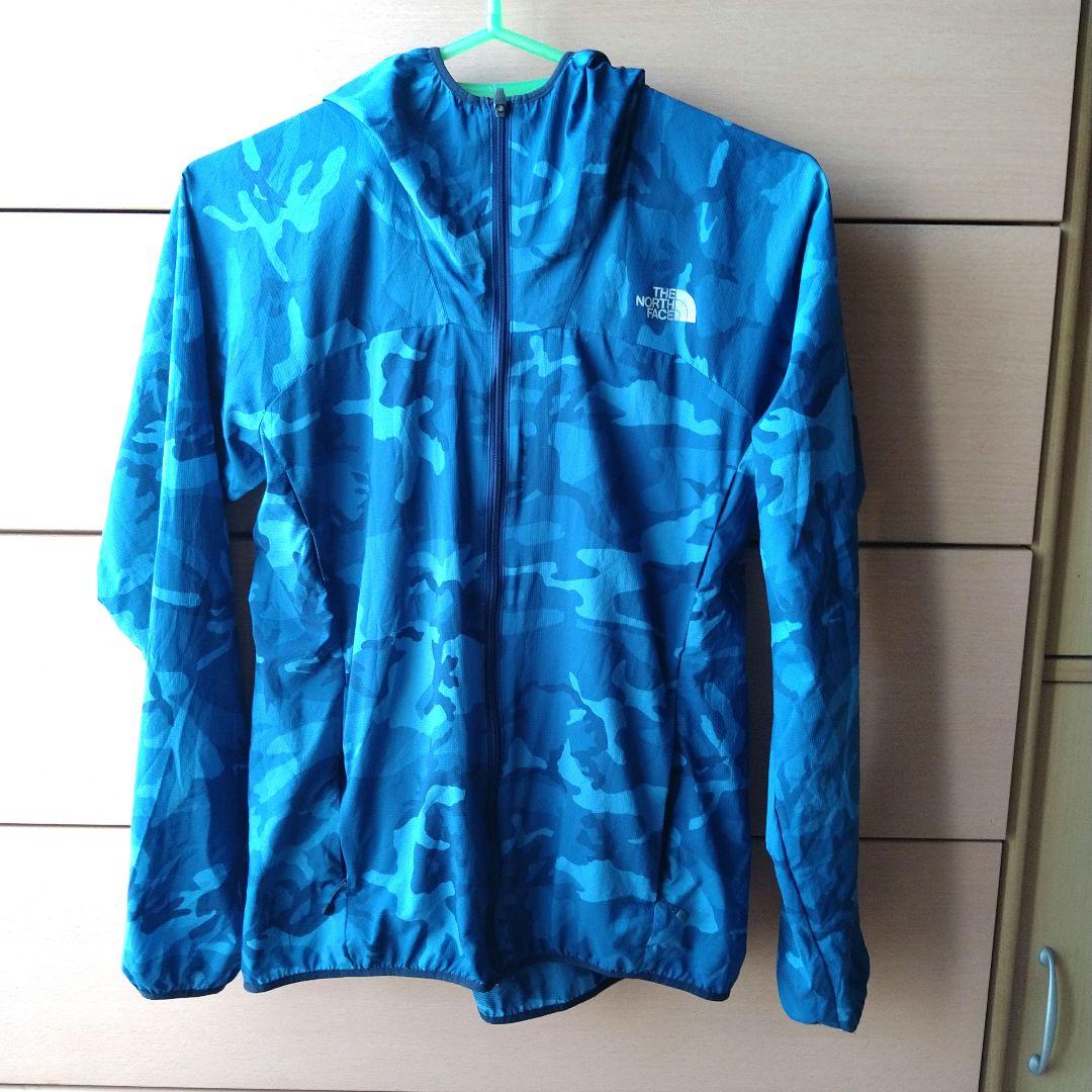 THE NORTH FACE 青迷彩 M ウィンドブレーカー THE NORTH FACE マウンテンパーカー ナイロンパーカー 迷彩 ブルー