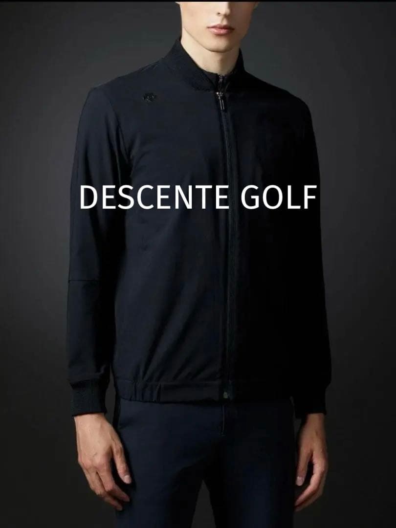 美品【デサントゴルフ】メンズ フルジップボンバージャケット デサントゴルフ DESCENTE ゴルフ エアシャットニットボンディング