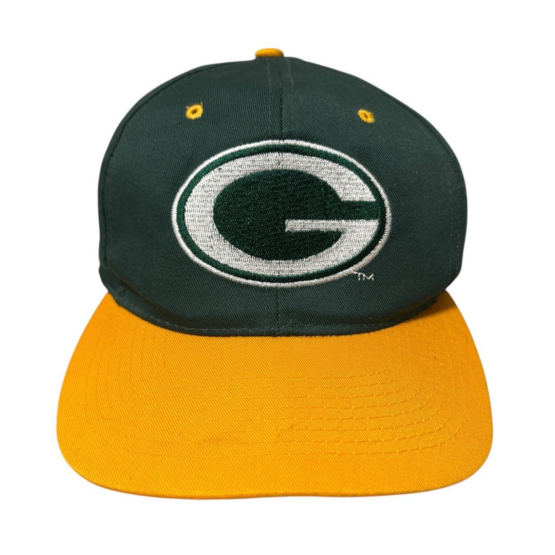 キャップ 90s NFL Green Bay Packers NEW ERA CAP Vintage 90s Green Bay Packers Logo Athletic Hat, Grid Pattern Cap