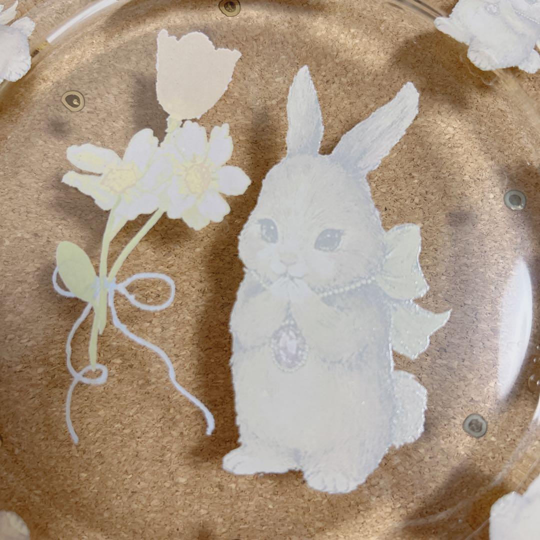 yukiemon ユキエモン コラージュアートプレート おいのりうさちゃん