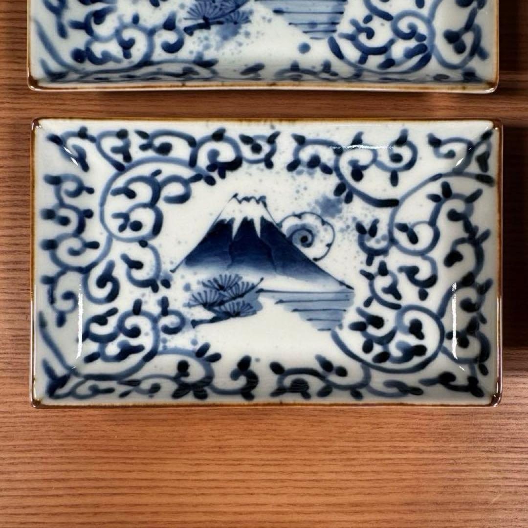 有田焼 福泉窯 染付蛸唐草富士山文 小焼物皿 4枚セット☆ - メルカリ