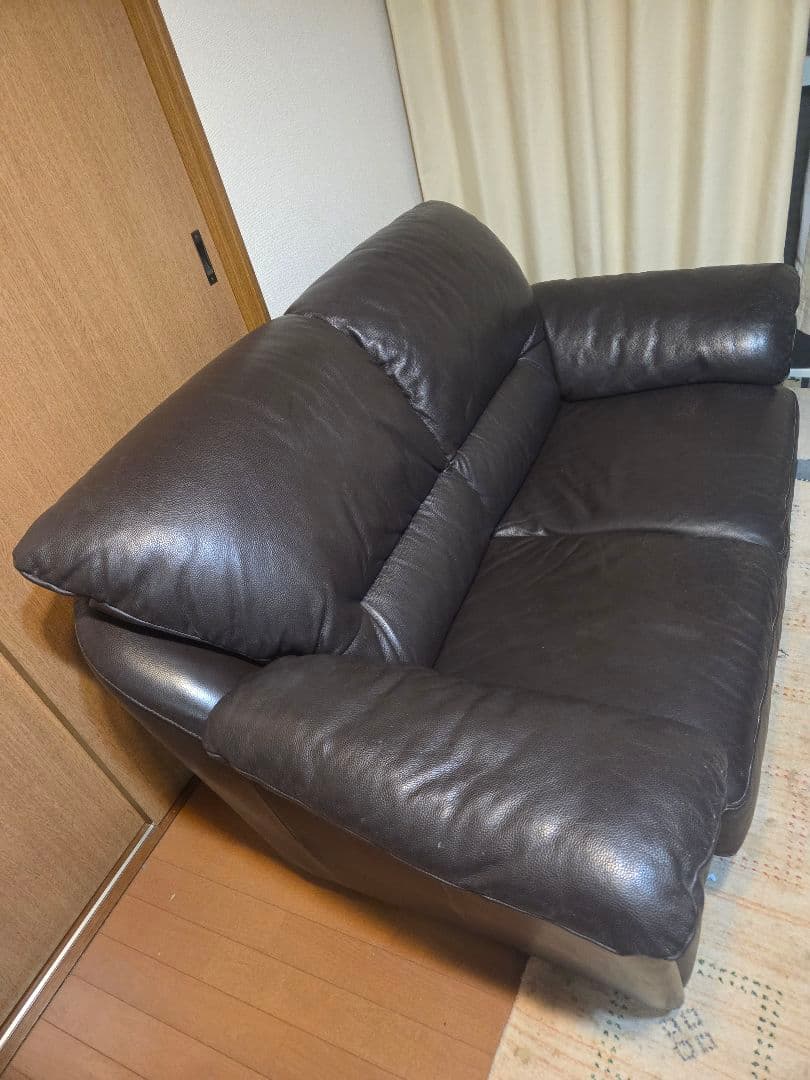 IDC大塚家具 ブラウン レザー ソファ 本皮 横須賀市から - メルカリ