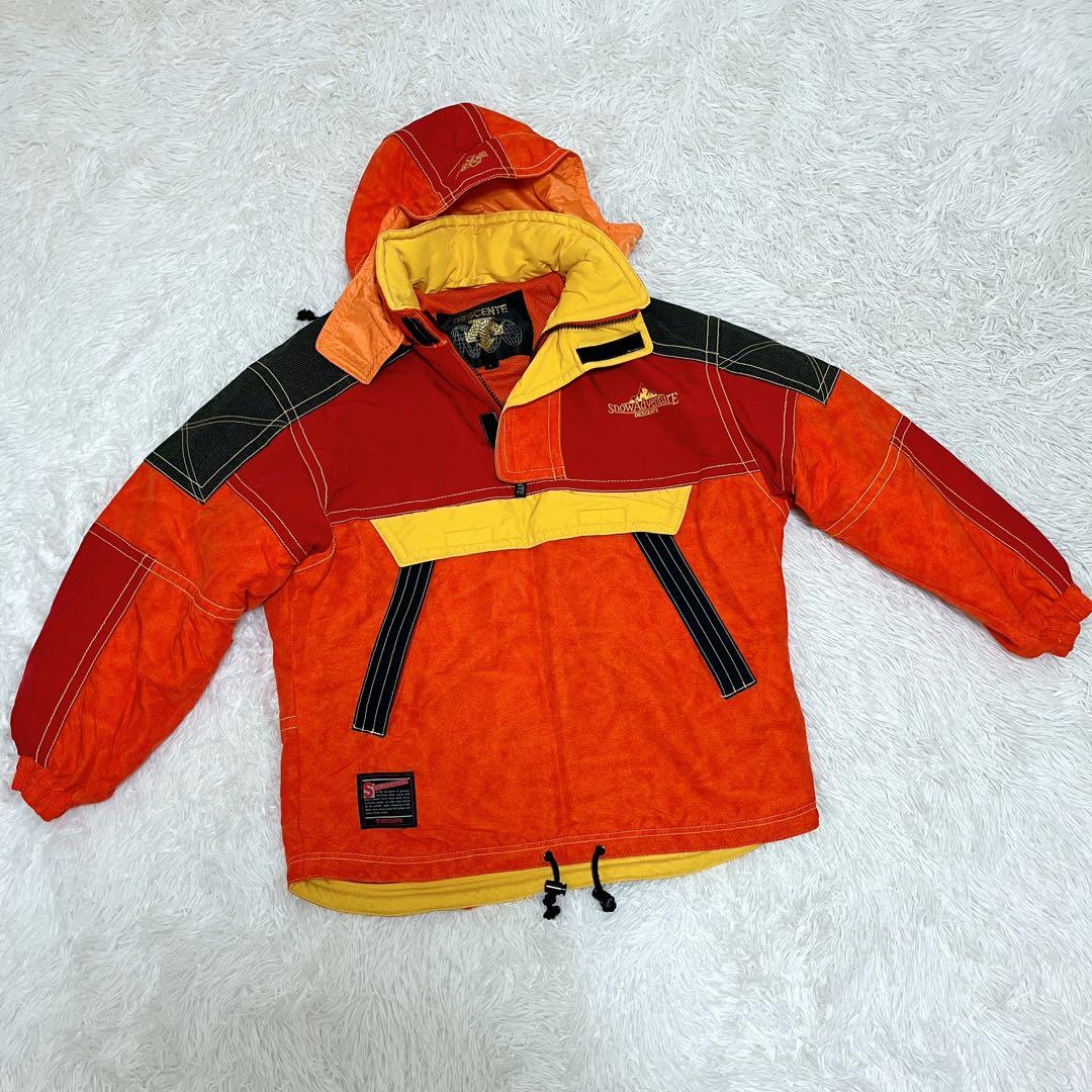 平成レトロ 90s DESCENTEスノーウェア上下 L オレンジ スキースノボ