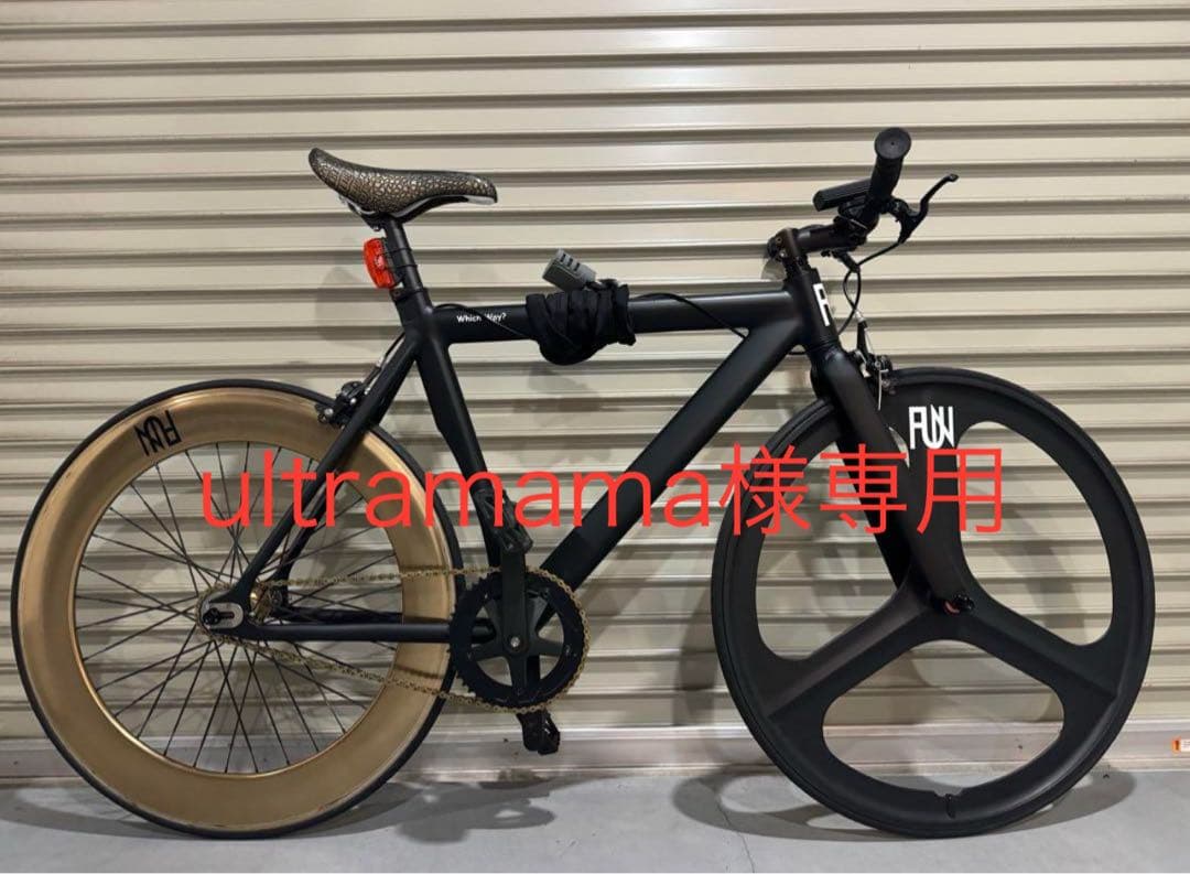 【 FUN 】ピストバイク マットブラック ゴールドホイール FUN Z3(ジースリー) ホイール 700C フロントホイール単品 3バトン