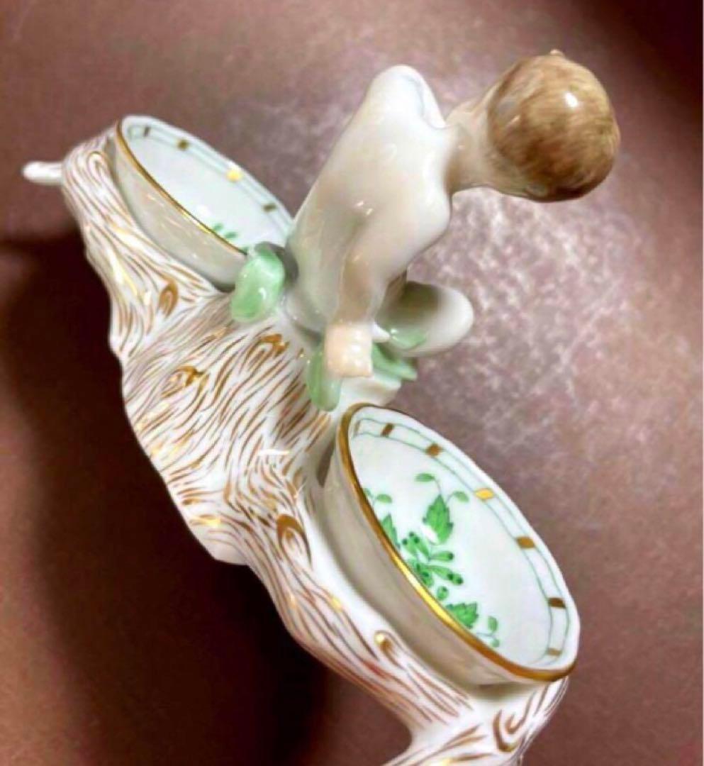 HEREND ヘレンドアポニーグリーンエンジェルセラーソルト＆ペッパー