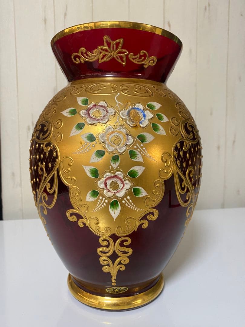 ベネチアングラス 花瓶 金彩 最終値下げ - メルカリ