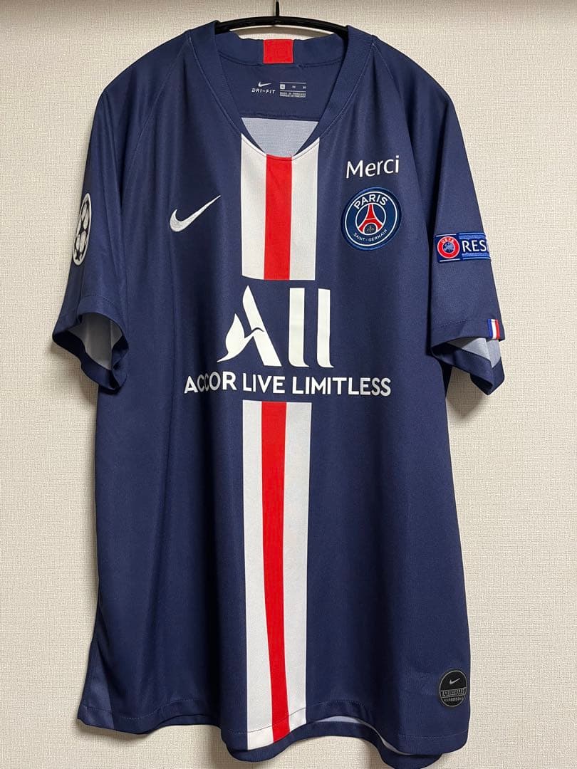 正規品 19-20 PSG エムバペ ユニフォーム CL仕様 MERCI付 希少 - メルカリ