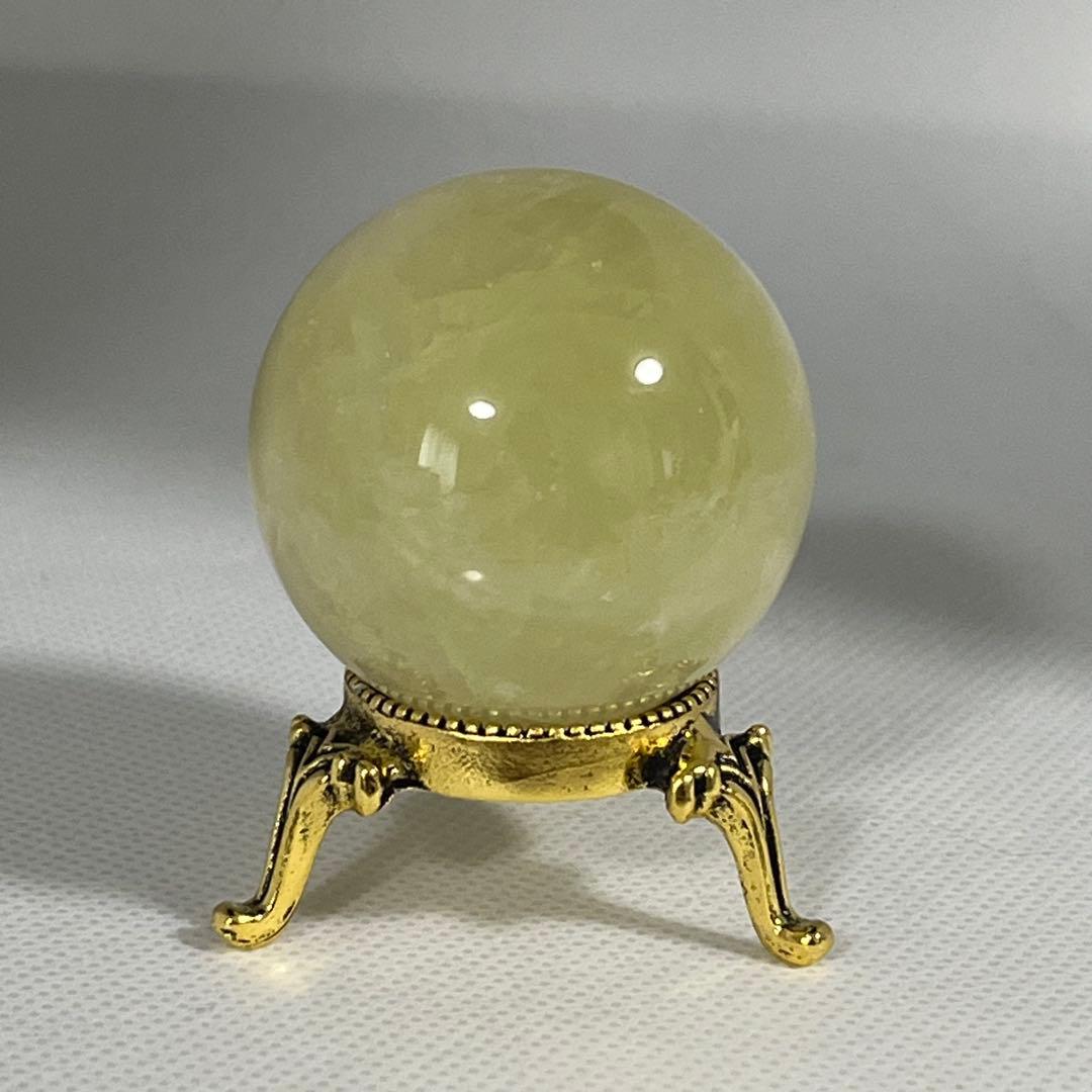 天然石】シトリン 黄水晶 スフィア 丸玉 40.1㎜ 台座つき - メルカリ