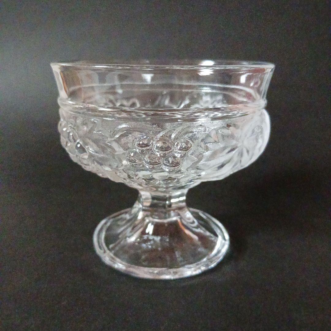 昭和レトロ☆デザートグラス☆脚付き ガラス 4客セット サンデー