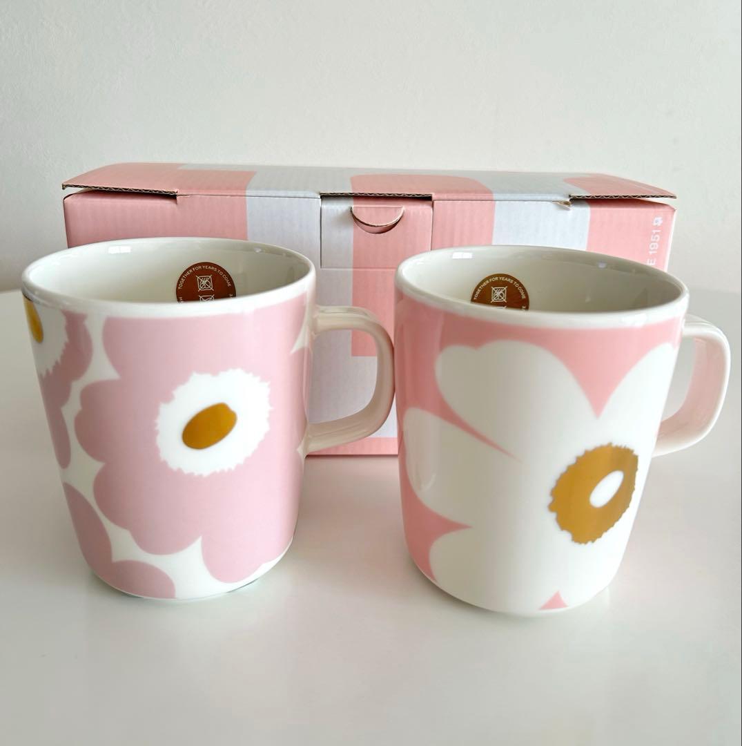 新品 マリメッコ ウニッコ ピンクゴールド マグ 2個セット - メルカリ