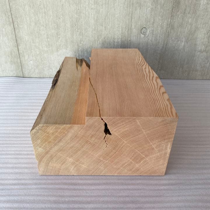 米松の変形直方体のディスプレイ置物(平中) -1