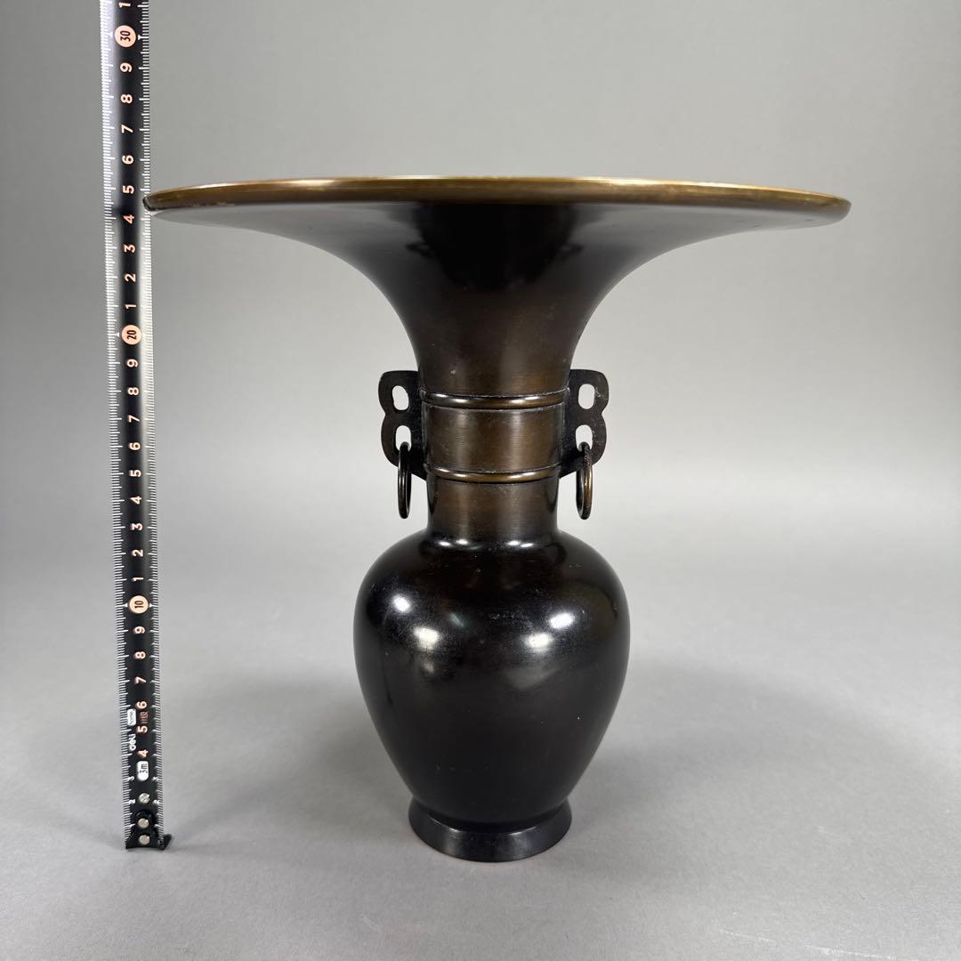 いけばな 池坊 唐銅花瓶 立花 花器 花瓶 華道具高さ:24.5cm - メルカリ