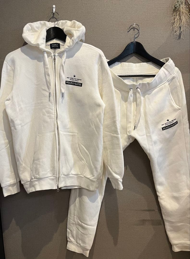 PEARLY GATES パーリーゲイツ ウール混 ジップセットアップ サイズ5 パーリーゲイツ セットアップ 5 メンズ PPG パーカー ジョガーパンツ