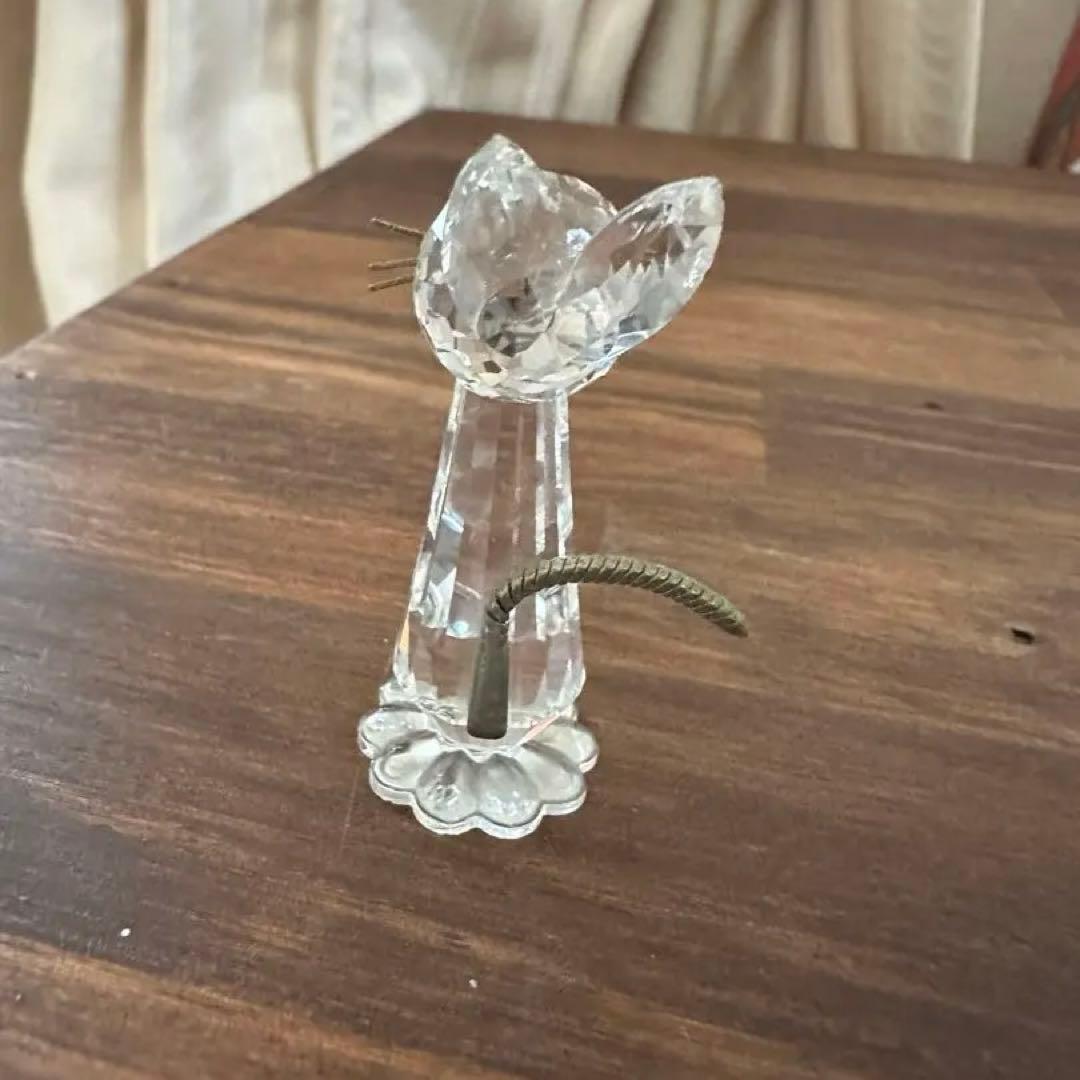 ガラス細工 動物 スワロフスキー ？ 猫 ねずみ ハリネズミ 置物