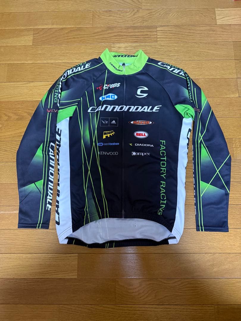 CANNONDALE サイクルジャージ 長袖 ブラック/グリーン - メルカリ