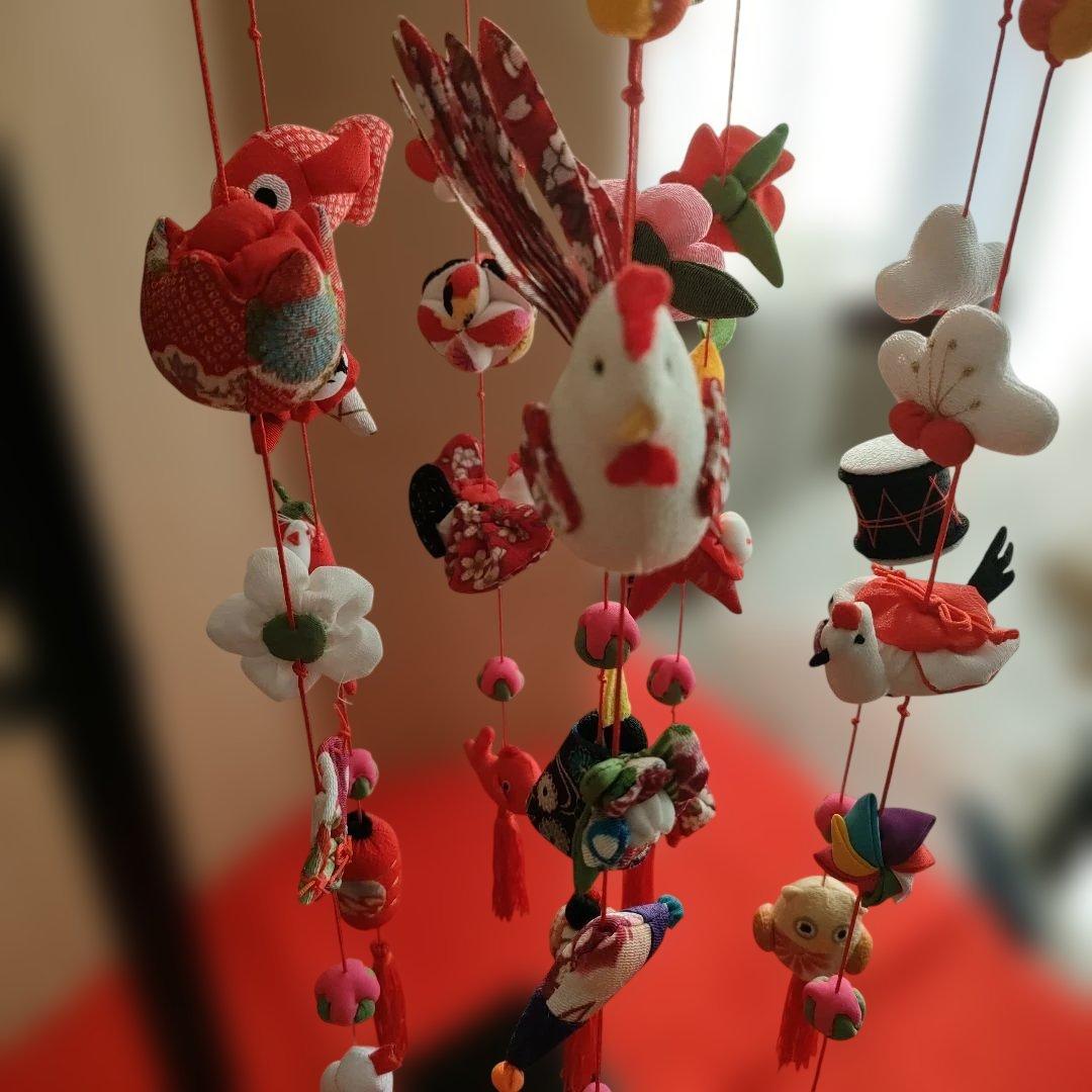 ひな祭り 吊るし飾り(みやび) 赤 高さ(80cm) オンライン