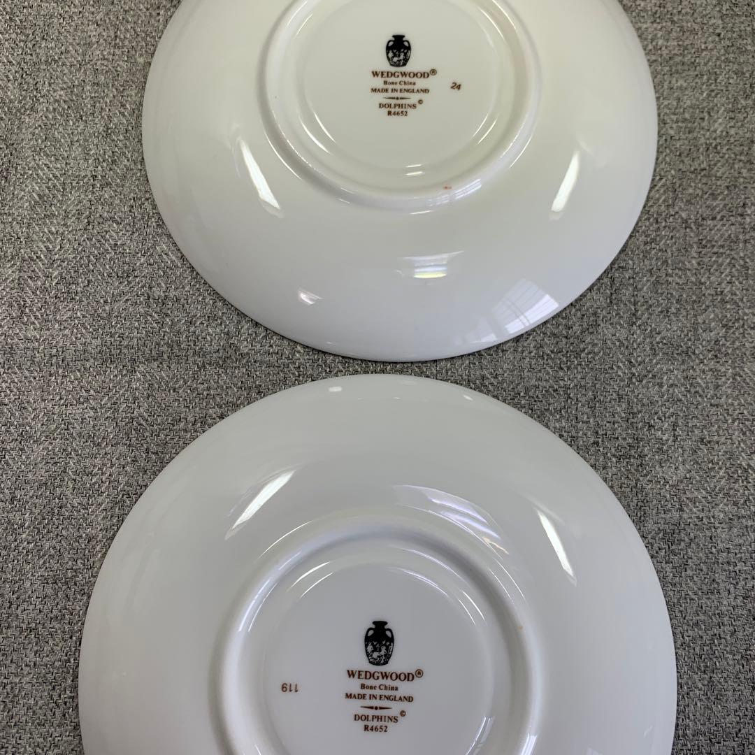 ウェッジウッド ドルフィン スープ カップ＆ ソーサー 黒壺 ダブル