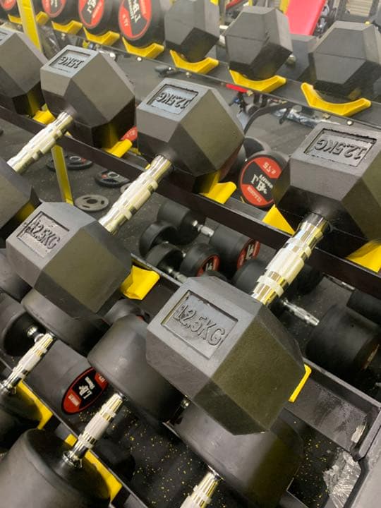 ラバーヘックス ダンベル　12.5kg から25kg