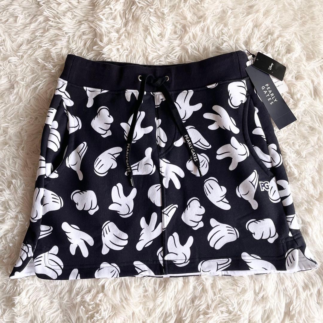 未使用 パーリーゲイツ スウェットスカート ミッキーマウス ネイビー
