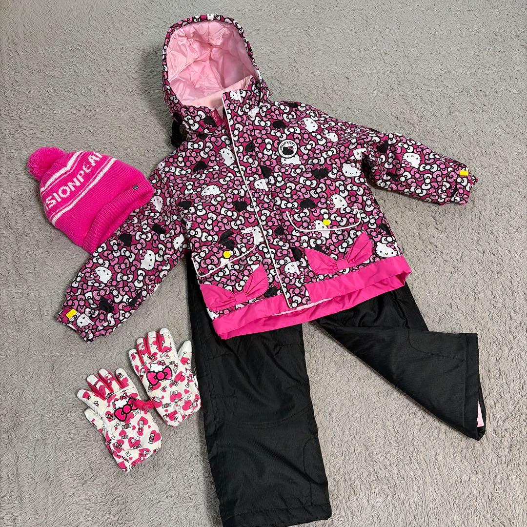 サンリオ ハローキティ スキーウェア 120 帽子手袋セット - メルカリ