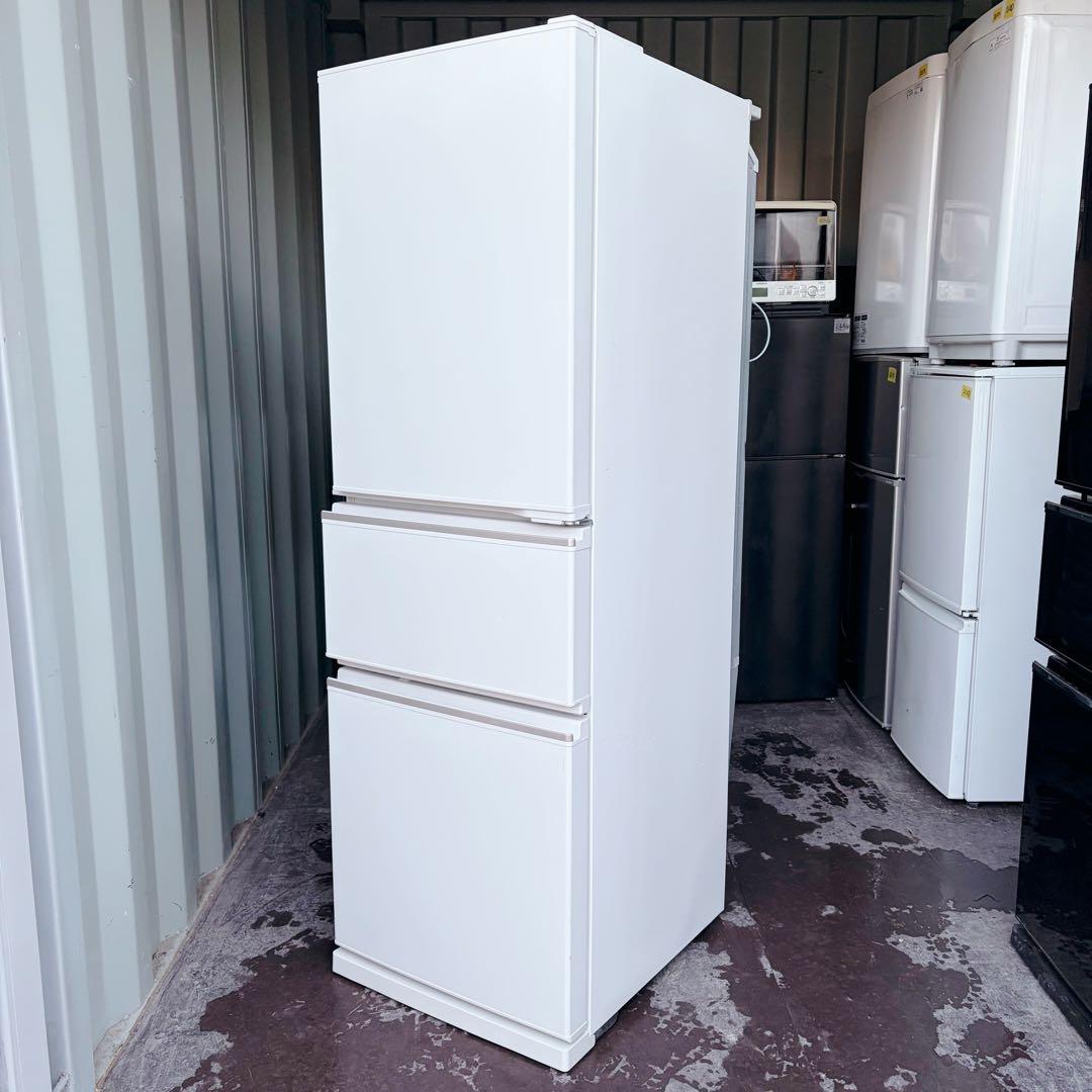 運搬取付無料！ホワイト純正MITSUBISHIシンプルスリム冷蔵庫！完動超美