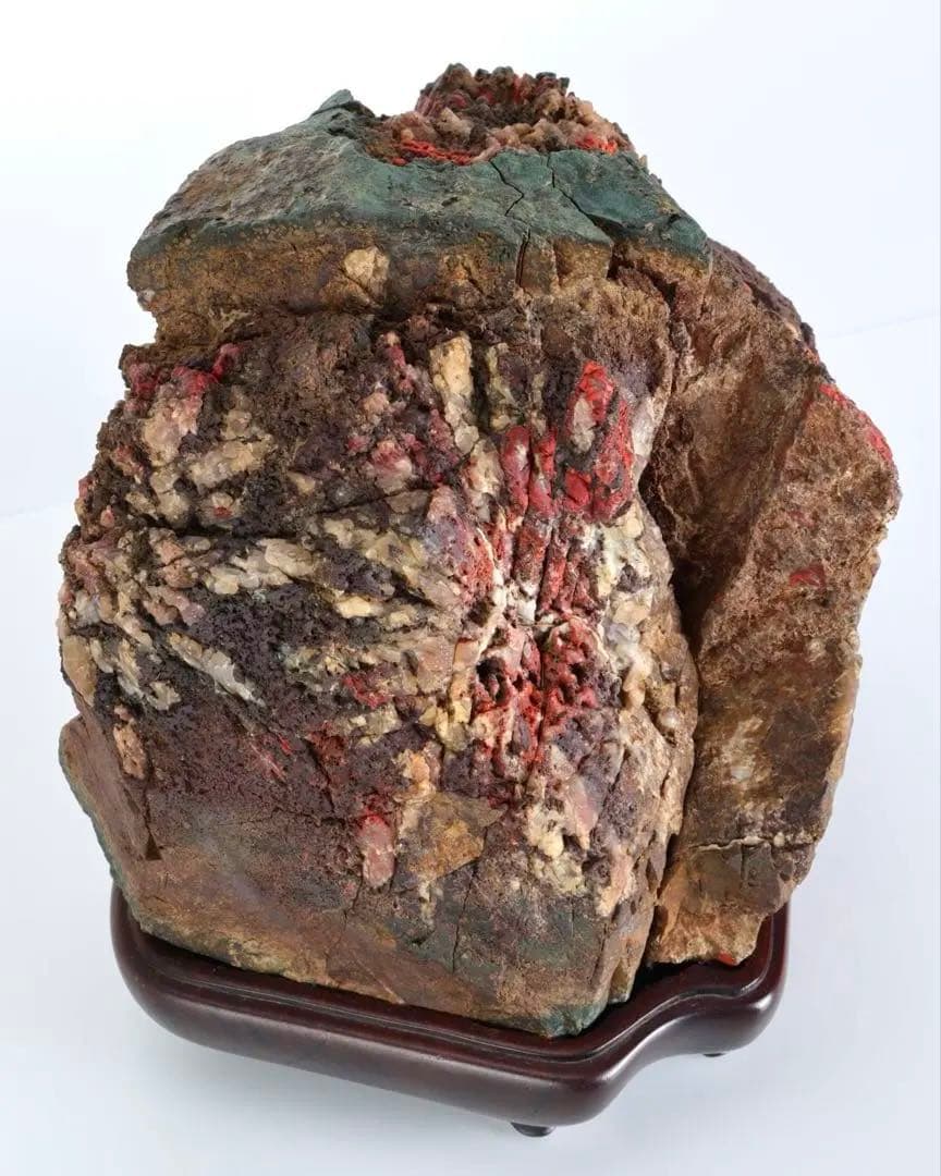 天覧 天然菊花石 大輪 6.5kg 台座付 鑑賞石 盆石 水石 自然石 美石