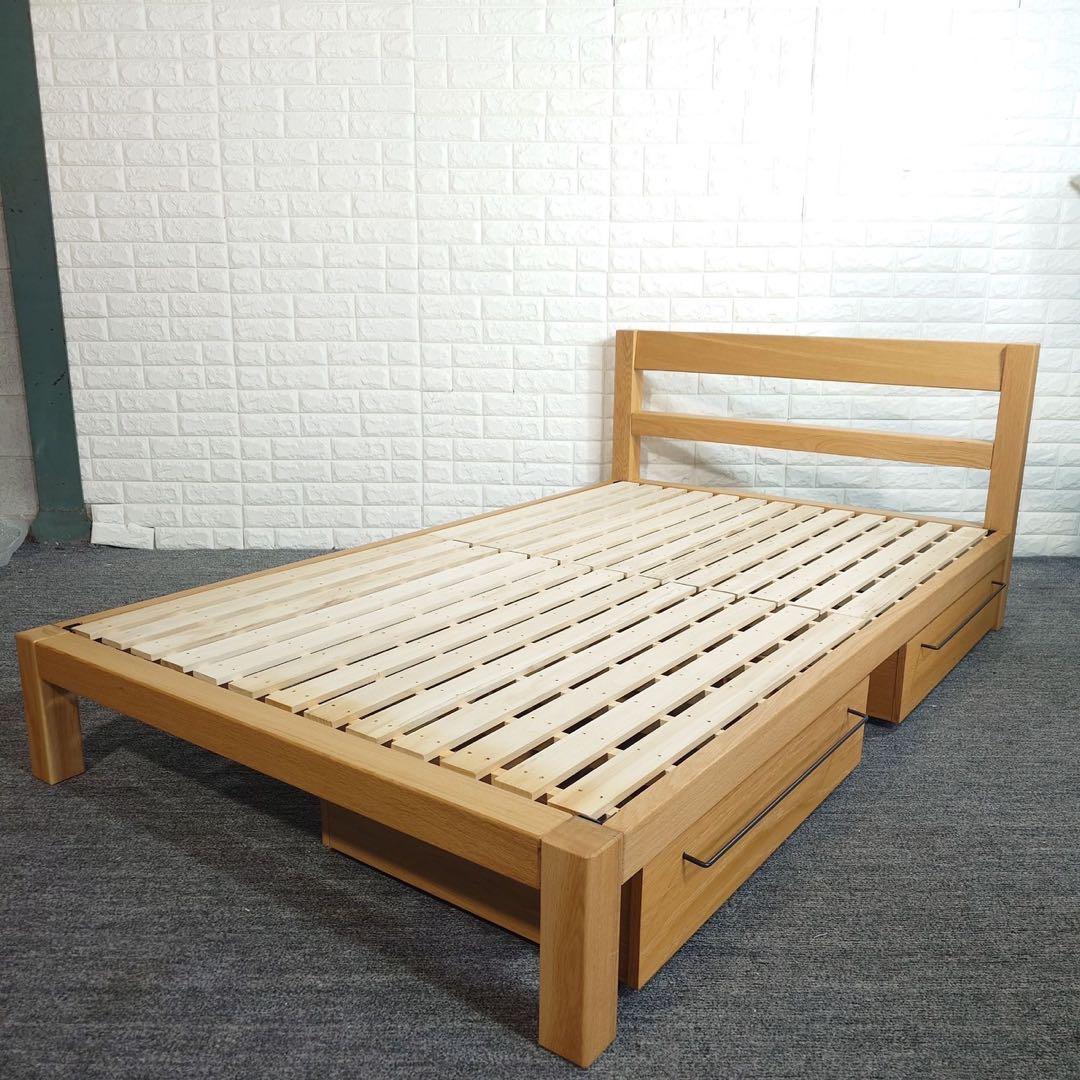 無印良品 ベッドフレーム セミダブルサイズ 引き出し付き すのこタイプ