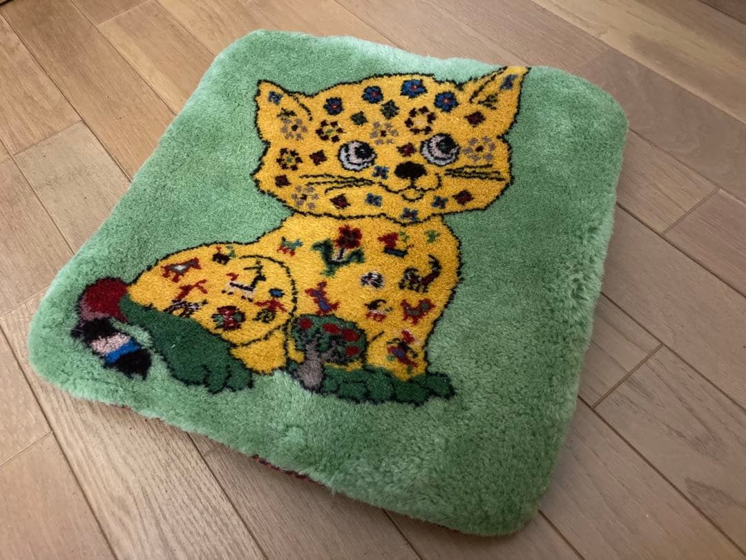 未使用品 1点もの アートギャッベ 座布団カバー クッションカバー