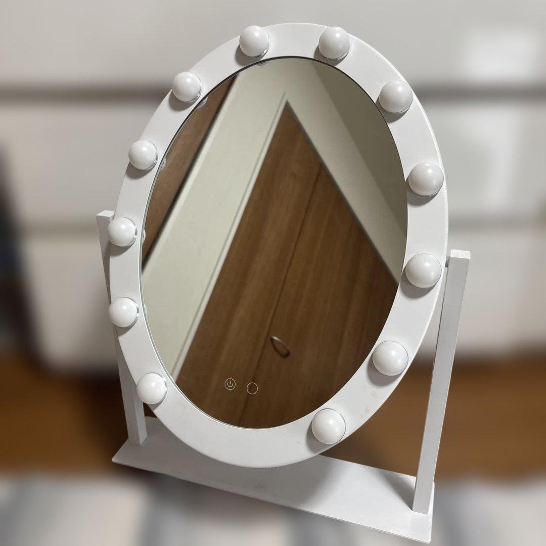 美品】フッツェ ハリウッドミラー ラウンドL ホワイト Francfranc