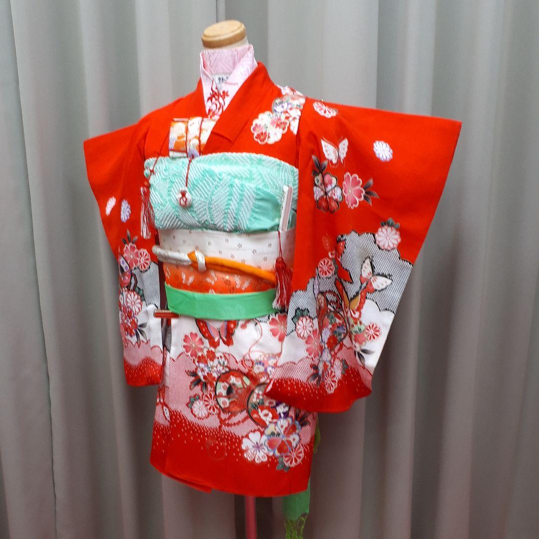 七五三 女の子　3歳　セット　着物　帯 NISHIORI 式部浪漫 レンタル商品 7歳の七五三 女の子 四つ身 着物 帯