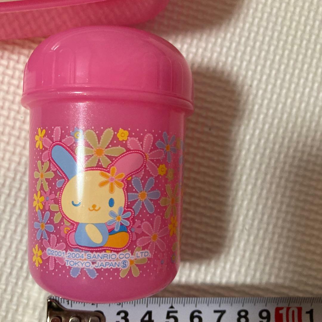 未使用サンリオ ウサハナ2004年お弁当箱、おしぼりケース激レア平成