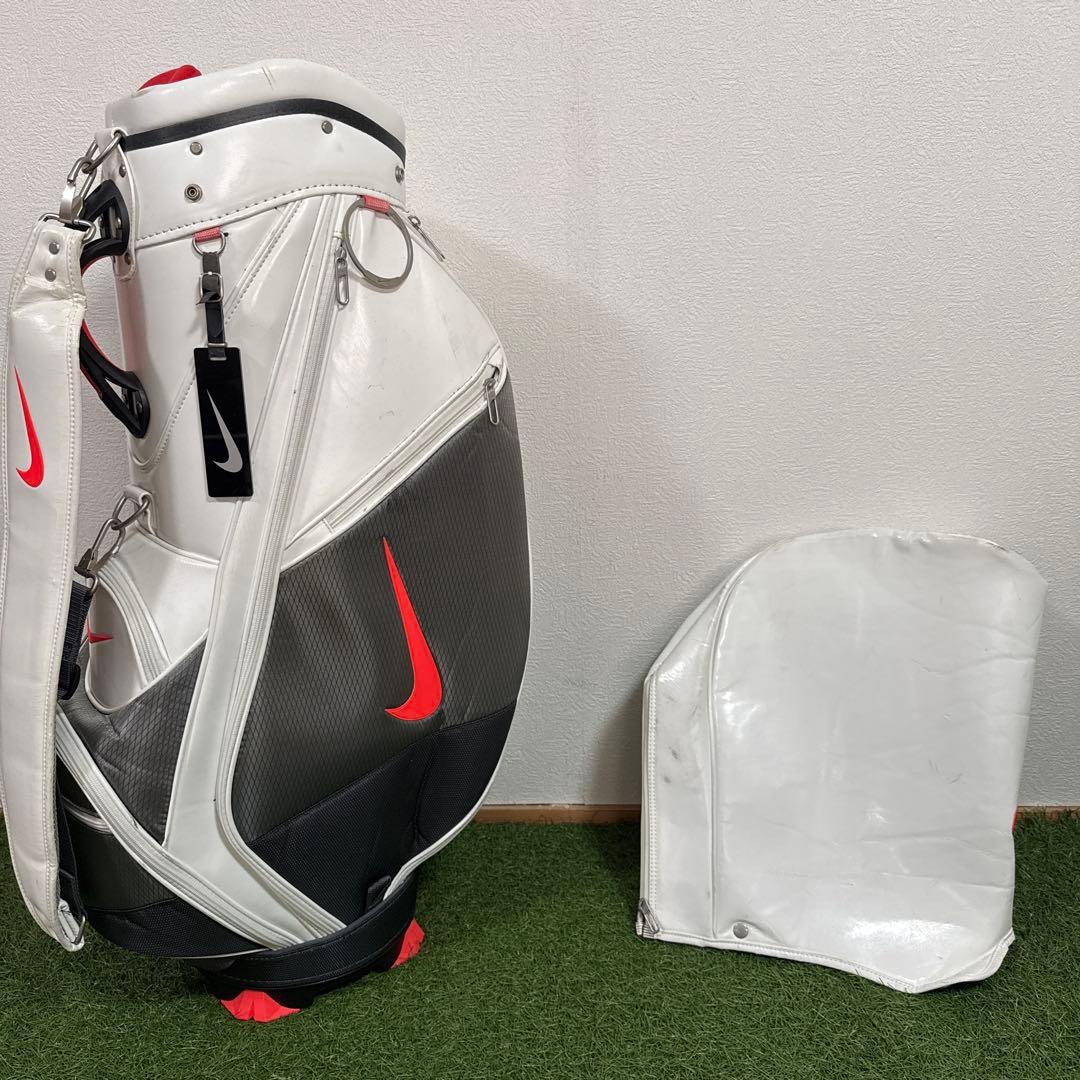 Nike キャディバッグ ホワイト/ブラック/レッド - メルカリ