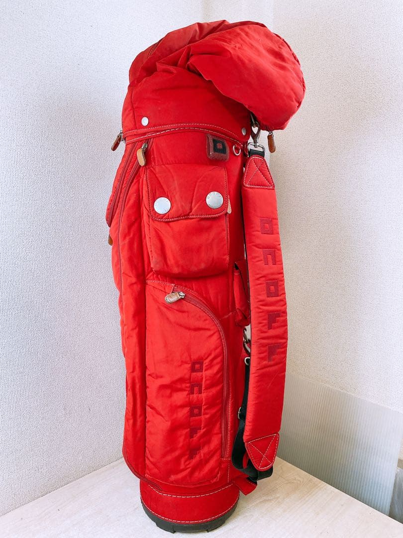 オノフ キャディバッグ ゴルフバッグ ONOFF ゴルフ用品 レッド 中古品