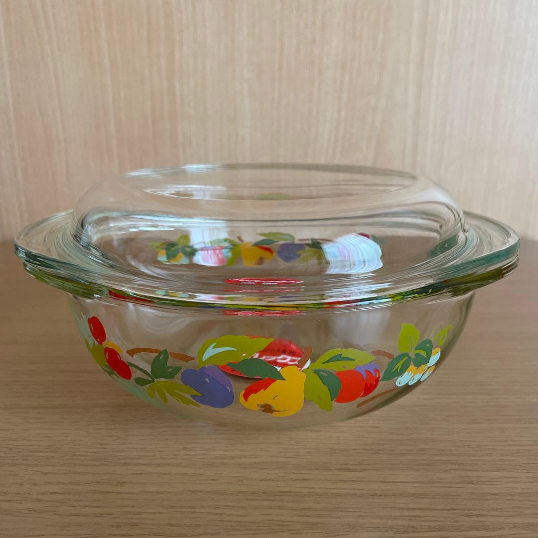 新品】iwaki イワキ 耐熱ガラス パイレックス キャセロール フルーツ柄