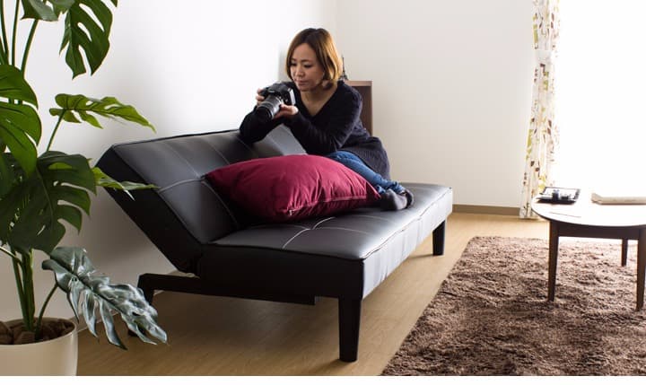 メルカリ最安値☆ スウェード の 肌触り 3人 掛け ソファーベッド