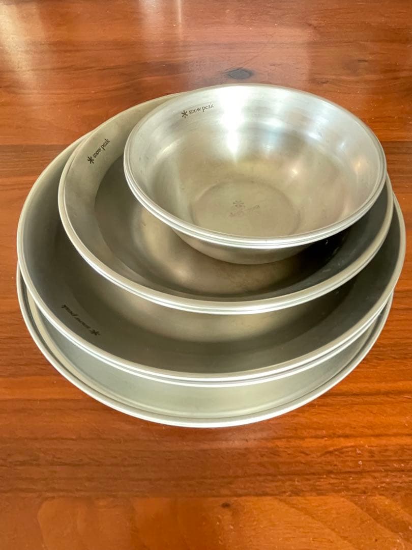 スノーピーク】ステンレス製アウトドア皿8枚 - メルカリ