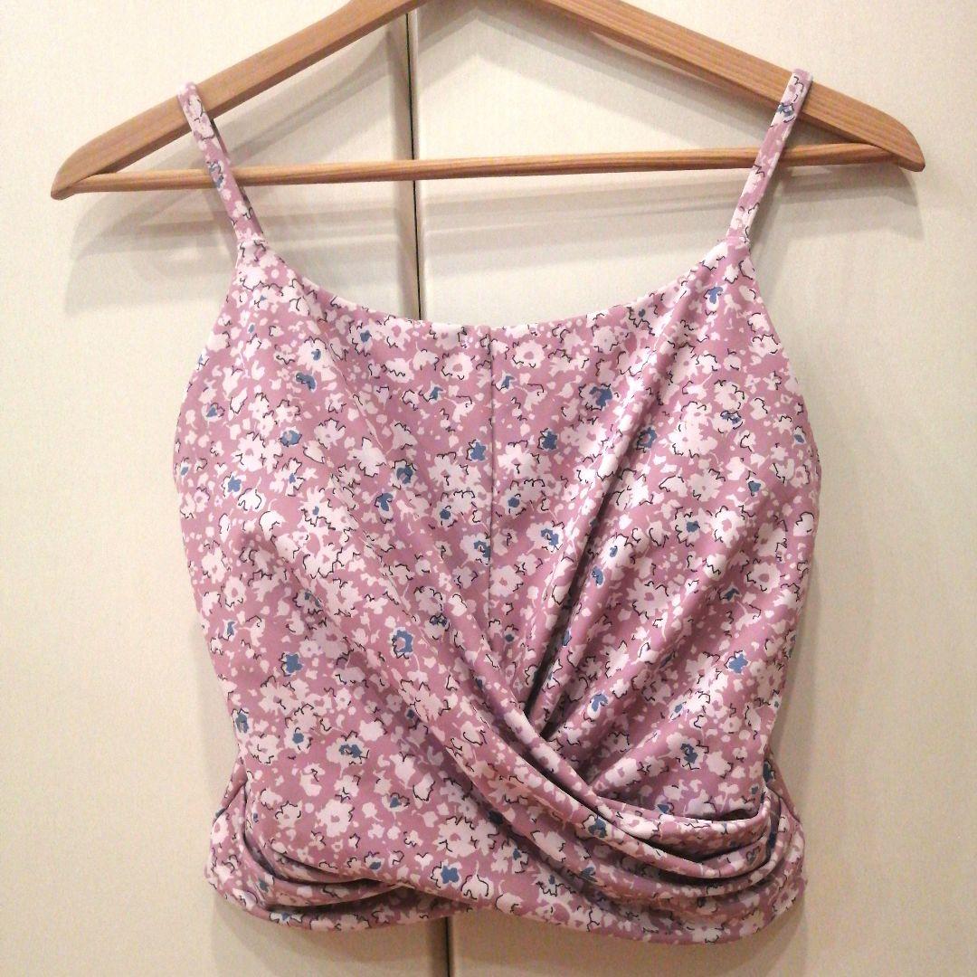 SUKALAショートタンクトップ 花柄ブラトップ ホットヨガスタジオラバ