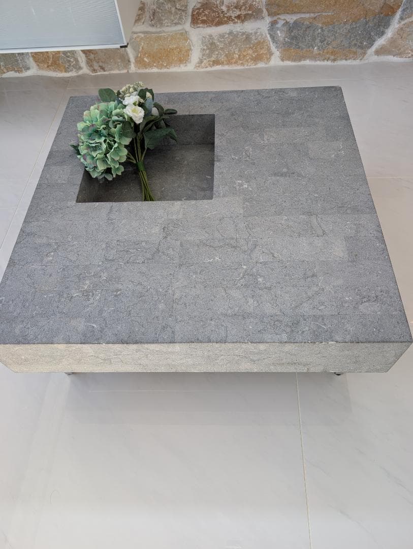 美品]フクラ HUKLA スクエア センターテーブル 80×80 ストーン - メルカリ