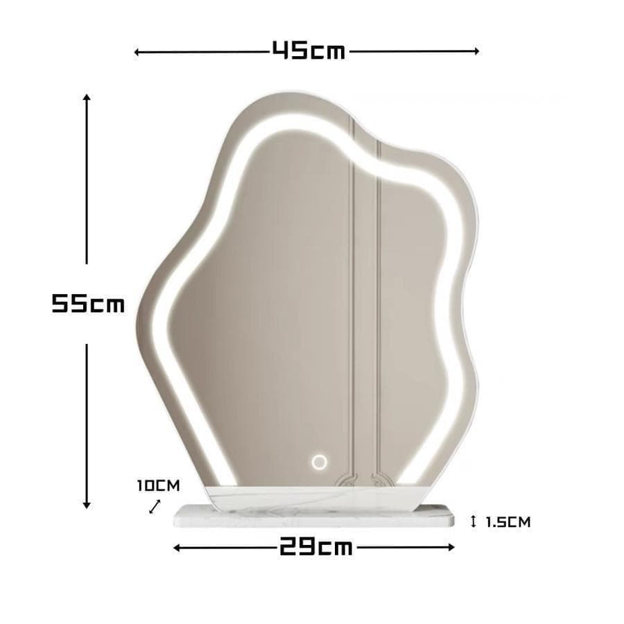 美品】大理石天板三色変化LEDミラードレッサー訳あり品212-80-01