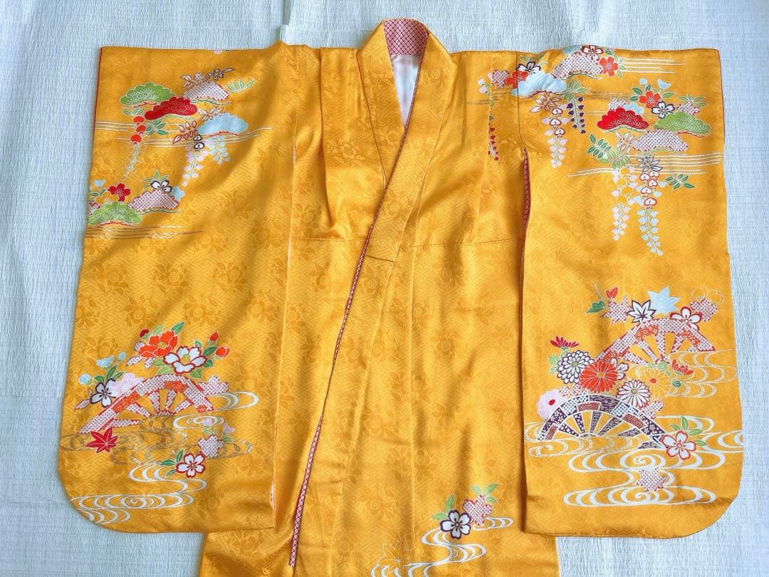 年始特大セール】七五三 7歳着物 山吹色 正絹 千總【美品】 - メルカリ